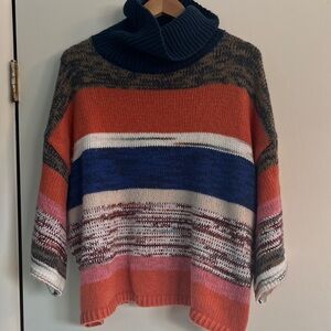 Knox Rose Striped Cowl Neck Sweater